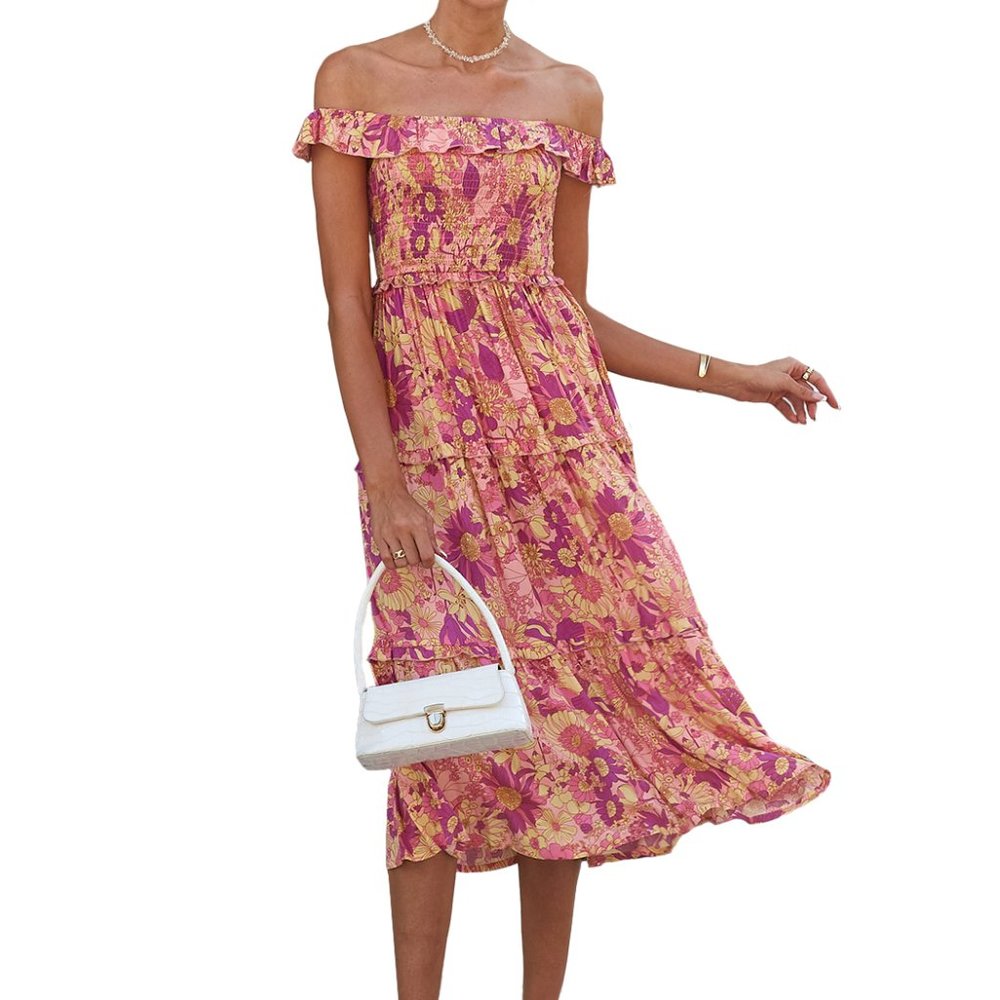 Strappy Smocked Floral Dress